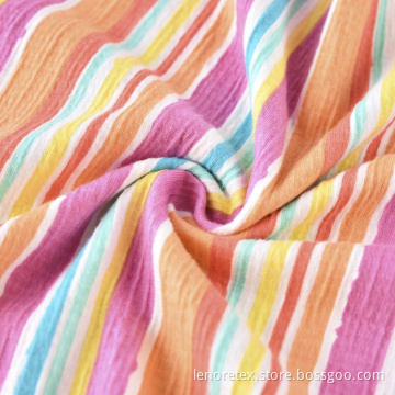 Sticka Polyester Bomull Spandex Crepe Crinkle Trycktyg